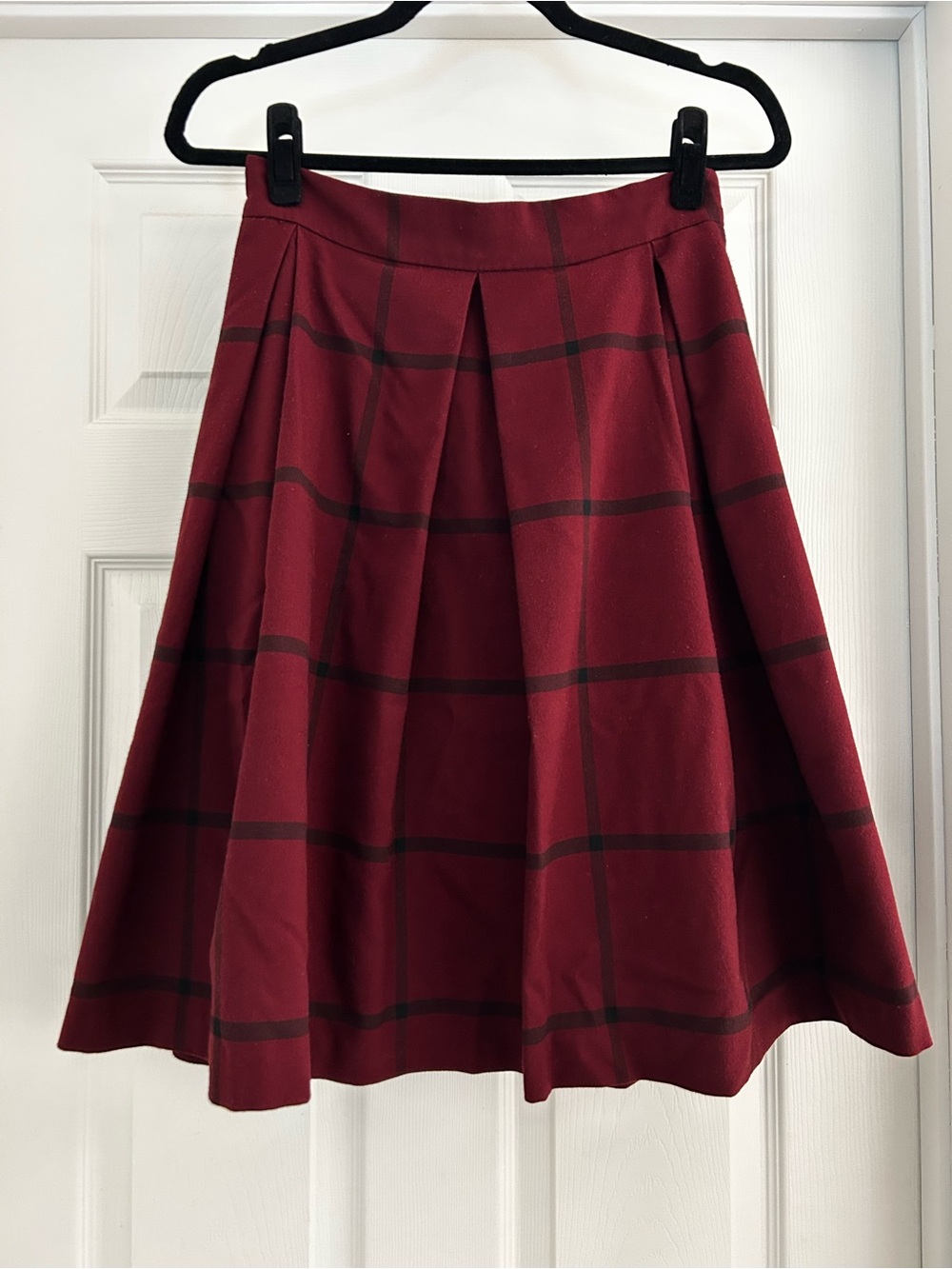 Banana Republic Burgundy Plaid Skirt Sz 4